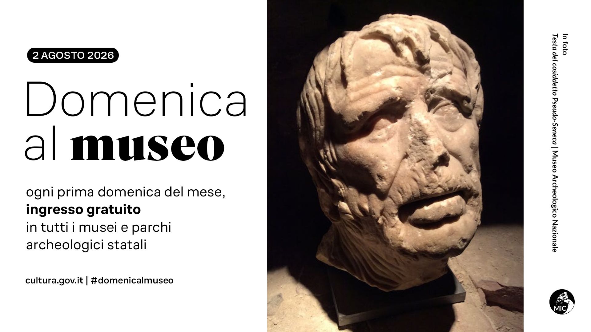 2 agosto 2026 Domenicalmuseo: Museo Archeologico Nazionale